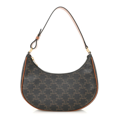 Celine Triomphe Canvas Calfskin Ava Shoulder Bag Tan 1 of 12