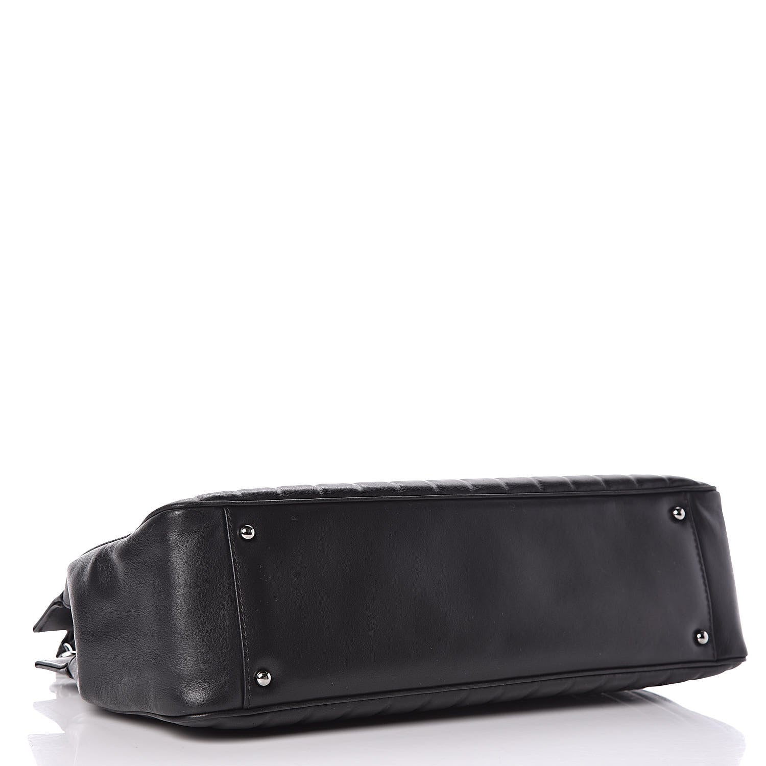 Chanel Calfskin Vertical Quilted Lax East West Shoulder Bag Black 4 of 12