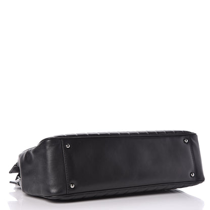 Chanel Calfskin Vertical Quilted Lax East West Shoulder Bag Black 4 of 12