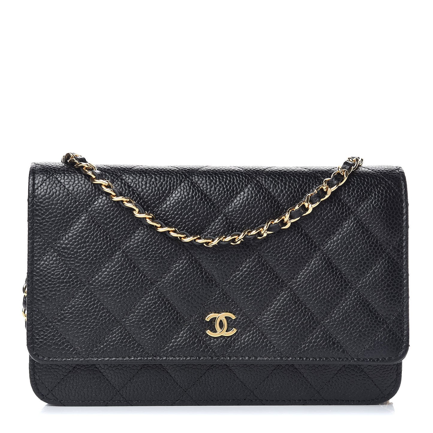 Caviar Quilted Wallet On Chain WOC Black