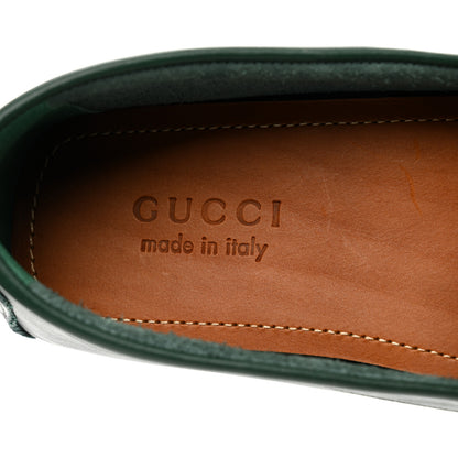 Gucci Soft Clove Calfskin Monochrome Mens Interlocking G Driver Loafers 9.5 Vintage Green 7 of 9