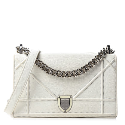 Christian Dior Grained Calfskin Small Diorama Flap Bag White 1 of 20