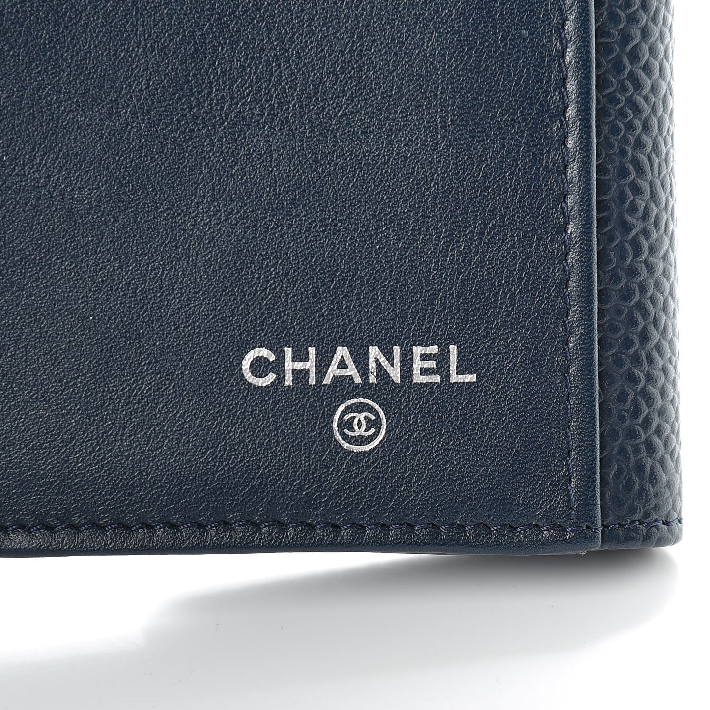 Caviar Timeless CC Large Flap Wallet Navy Blue