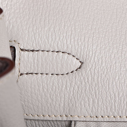 Hermes Togo Horeshoe Birkin 35 Etain Gris Perle 26 of 37