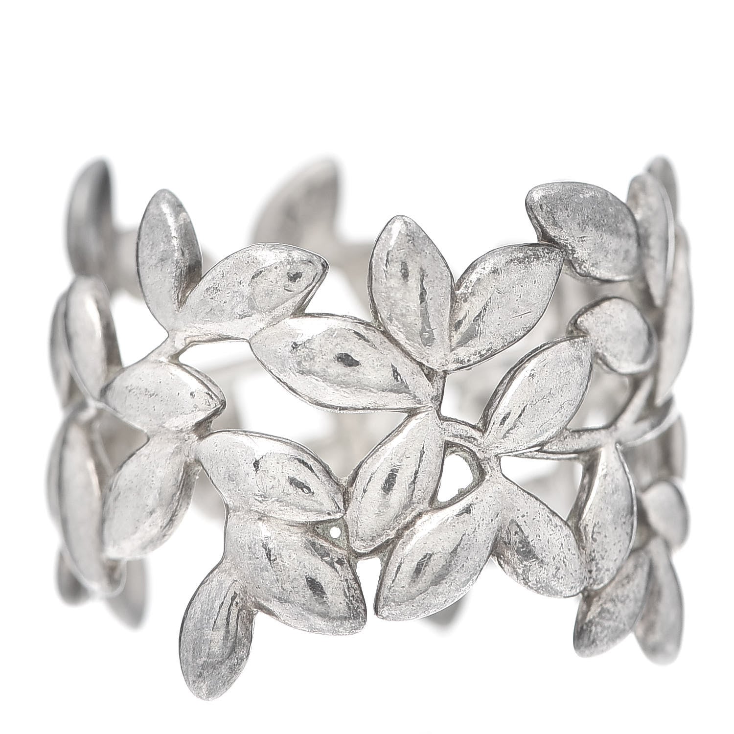 Tiffany Sterling Silver Paloma Picasso Wide Olive Leaf Band Ring 57 8 1 of 5