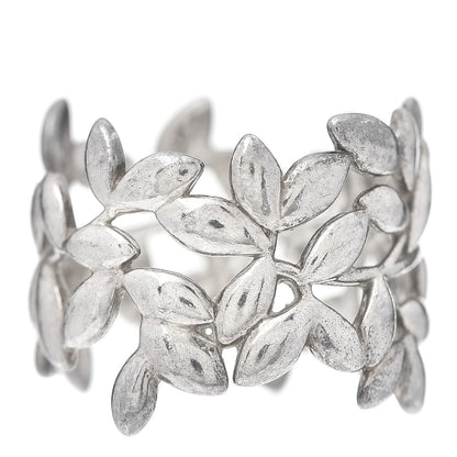 Tiffany Sterling Silver Paloma Picasso Wide Olive Leaf Band Ring 57 8 1 of 5