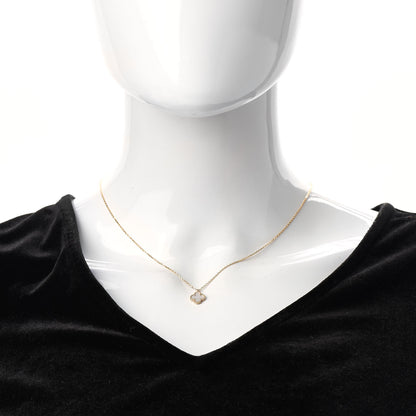 Van Cleef & Arpels 18K Yellow Gold Mother of Pearl Sweet Alhambra Pendant Necklace 2 of 6
