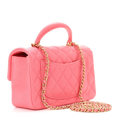 Chanel Caviar Quilted Mini Top Handle Rectangular Flap Pink 3 of 11