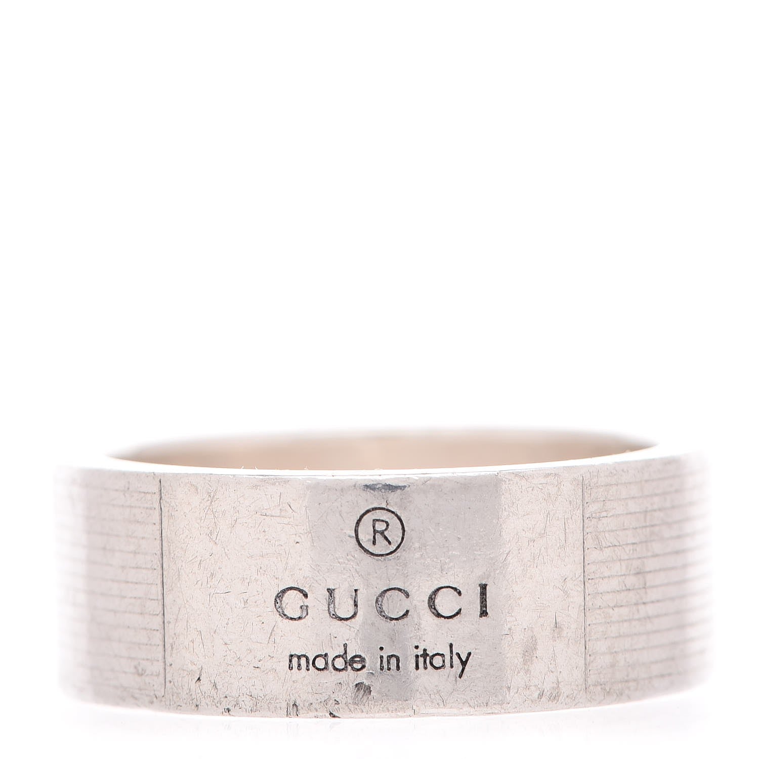 Gucci Sterling Silver Signature Band Ring 59 8.75 1 of 5