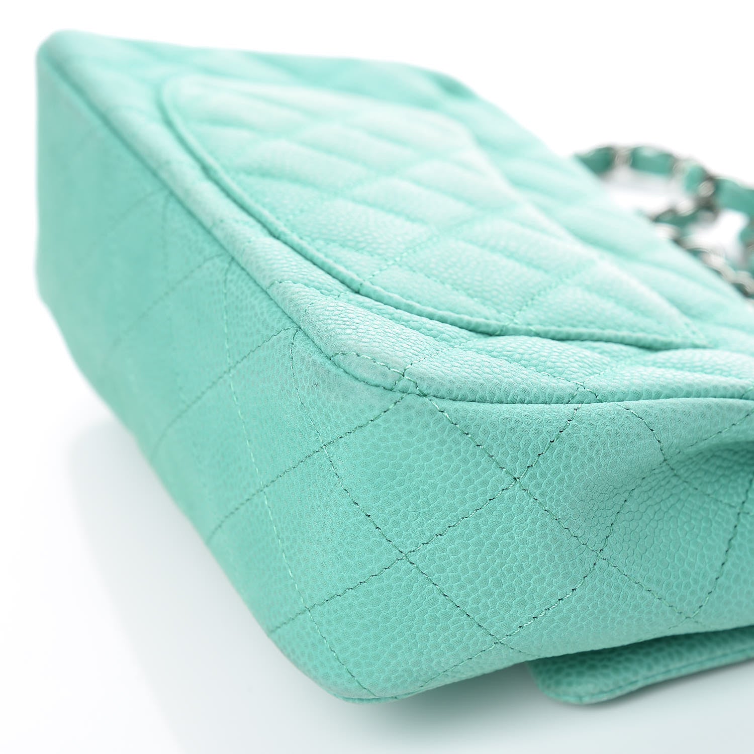 Chanel Iridescent Caviar Quilted Mini Rectangular Flap Green 13 of 15