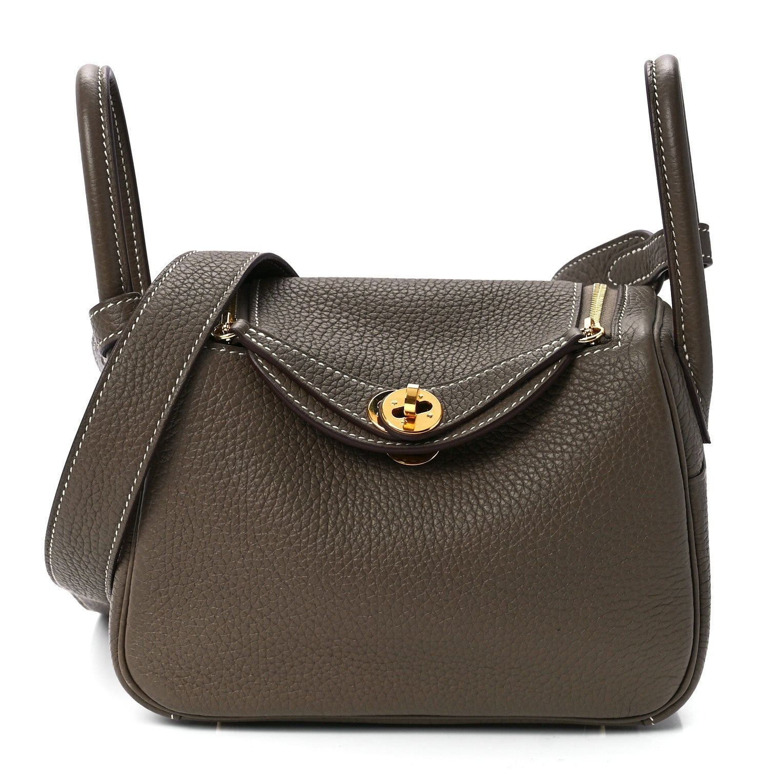 Hermes Taurillon Clemence Mini Lindy 20 Etoupe 1 of 11