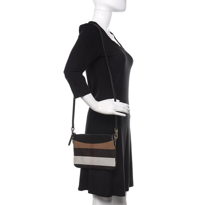 Burberry Mega Check Peyton Crossbody Clutch Bag Black 2 of 11