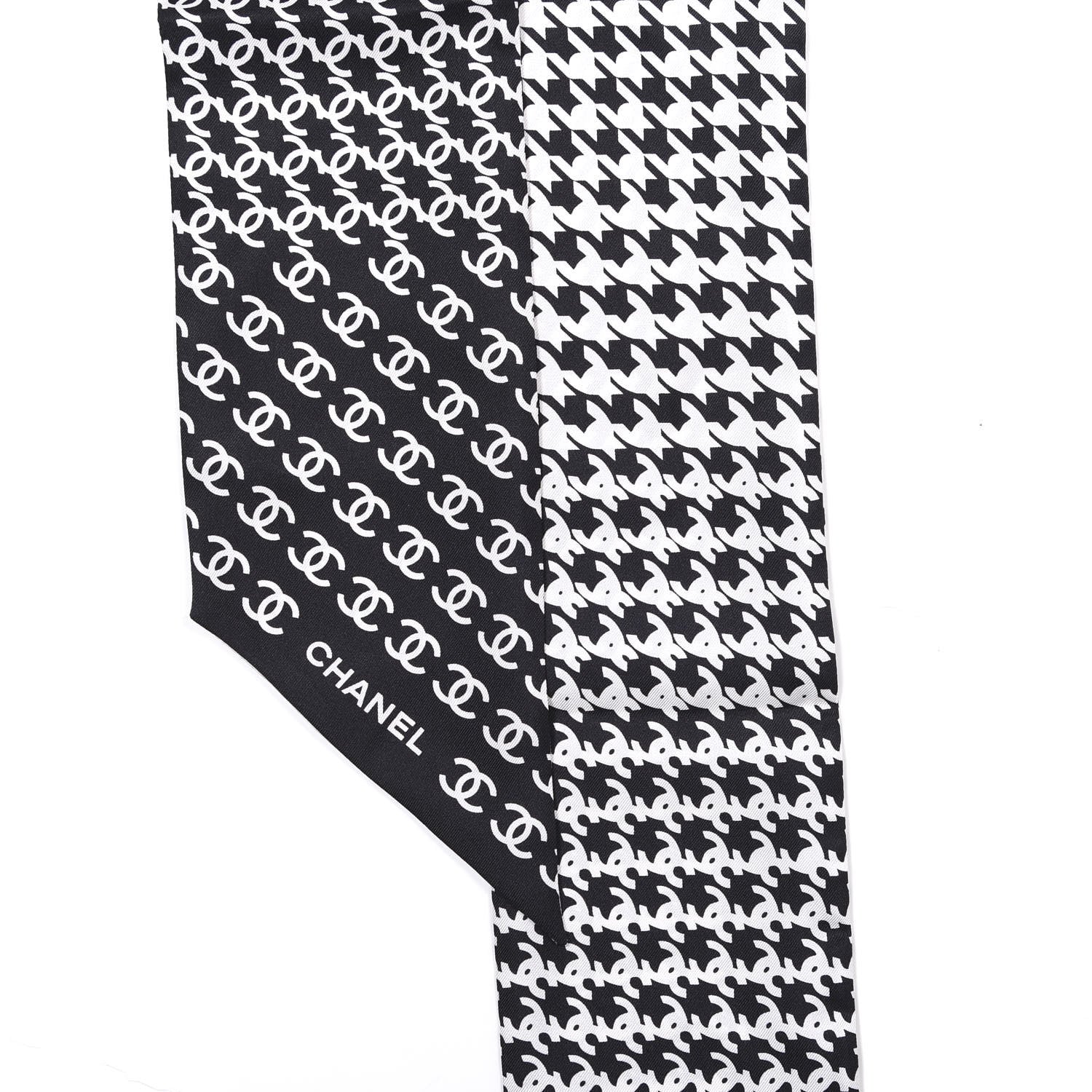 Chanel Silk CC Scarf Black 2 of 4