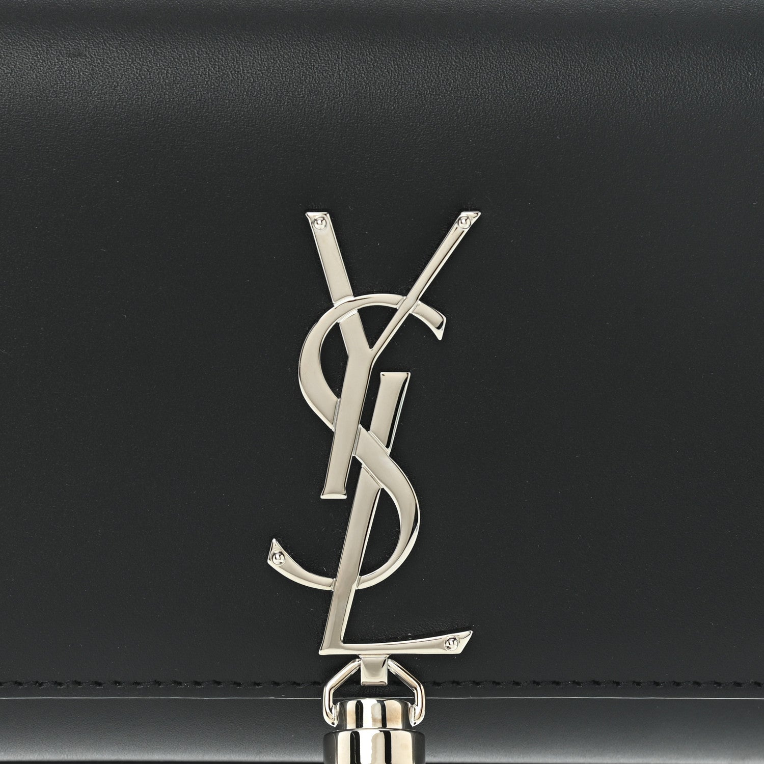 Saint Laurent Calfskin Classic Monogram Tassel Clutch Black 8 of 10