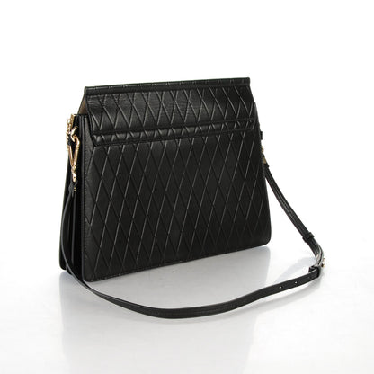 Chloe Calfskin Diamond Embossed Medium Faye Shoulder Bag Black 3 of 7