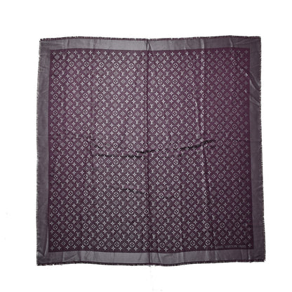 Louis Vuitton Silk Lurex Wool Monogram Shine Shawl Amarante 1 of 4
