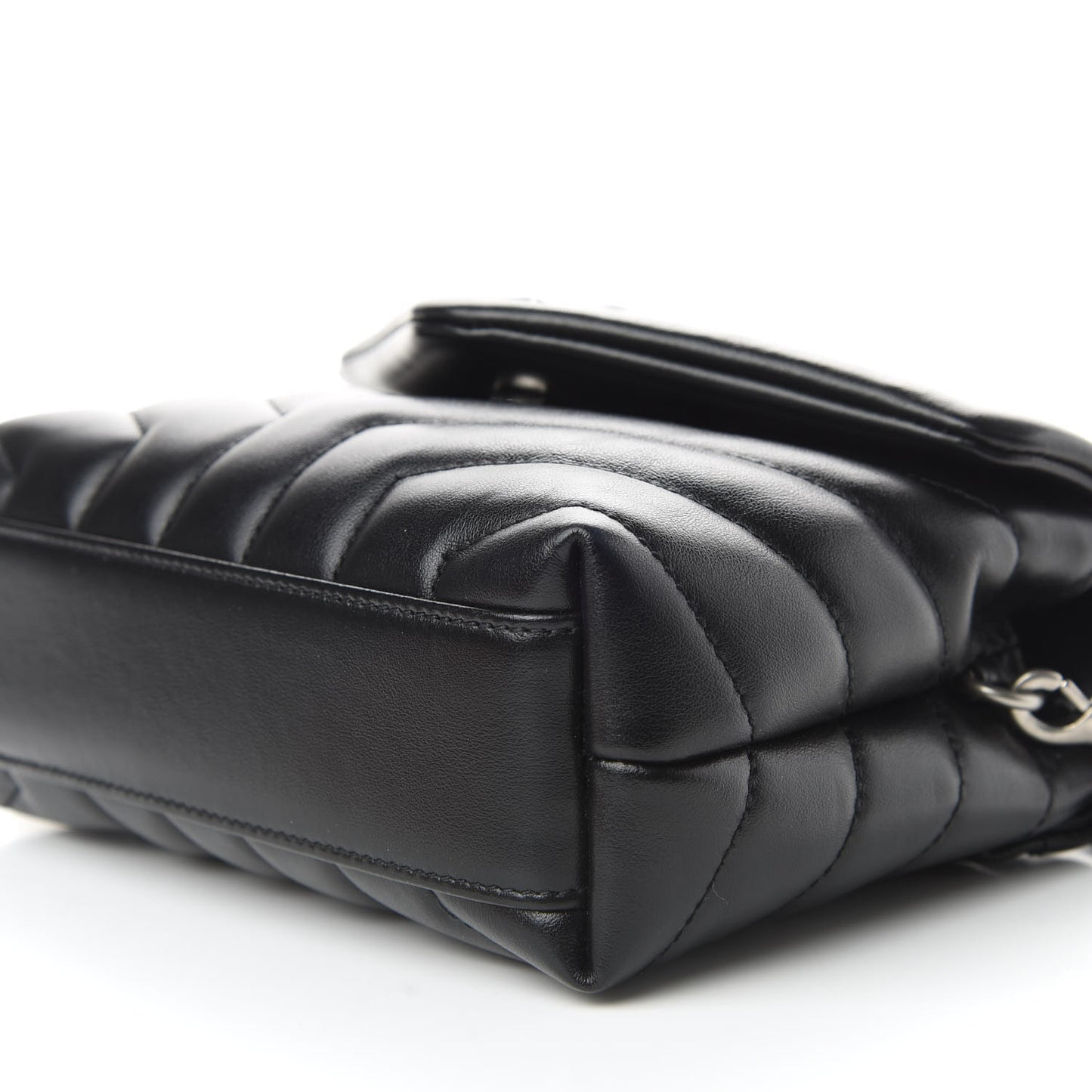 Calfskin Y Quilted Monogram Toy Loulou Crossbody Bag Black