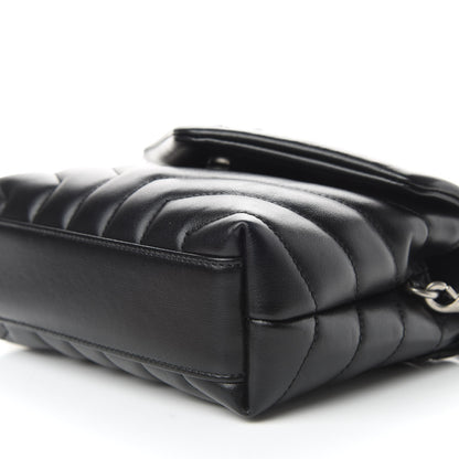 Saint Laurent Calfskin Y Quilted Monogram Toy Loulou Crossbody Bag Black 6 of 9