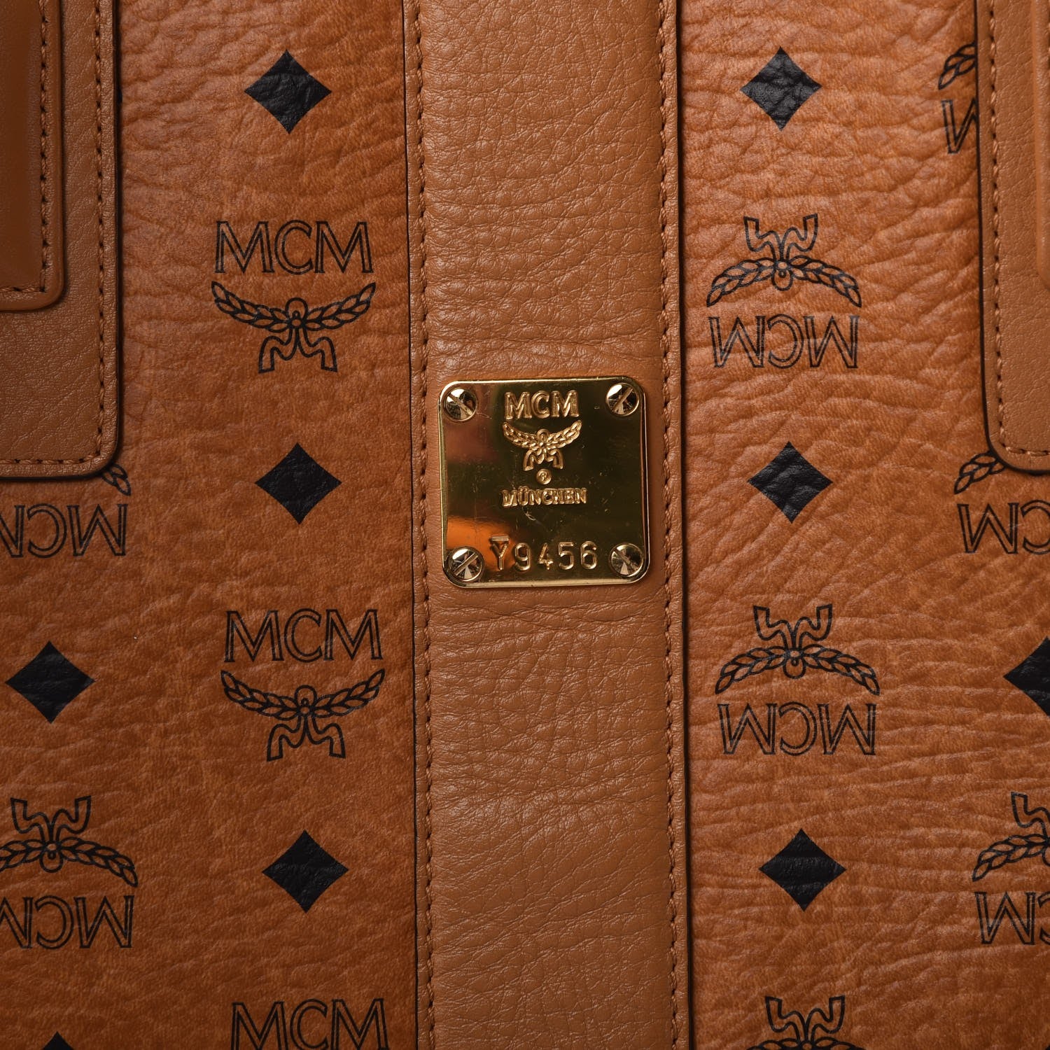 MCM Visetos Large Liz Reversible Shopper Tote Cognac 11 of 13