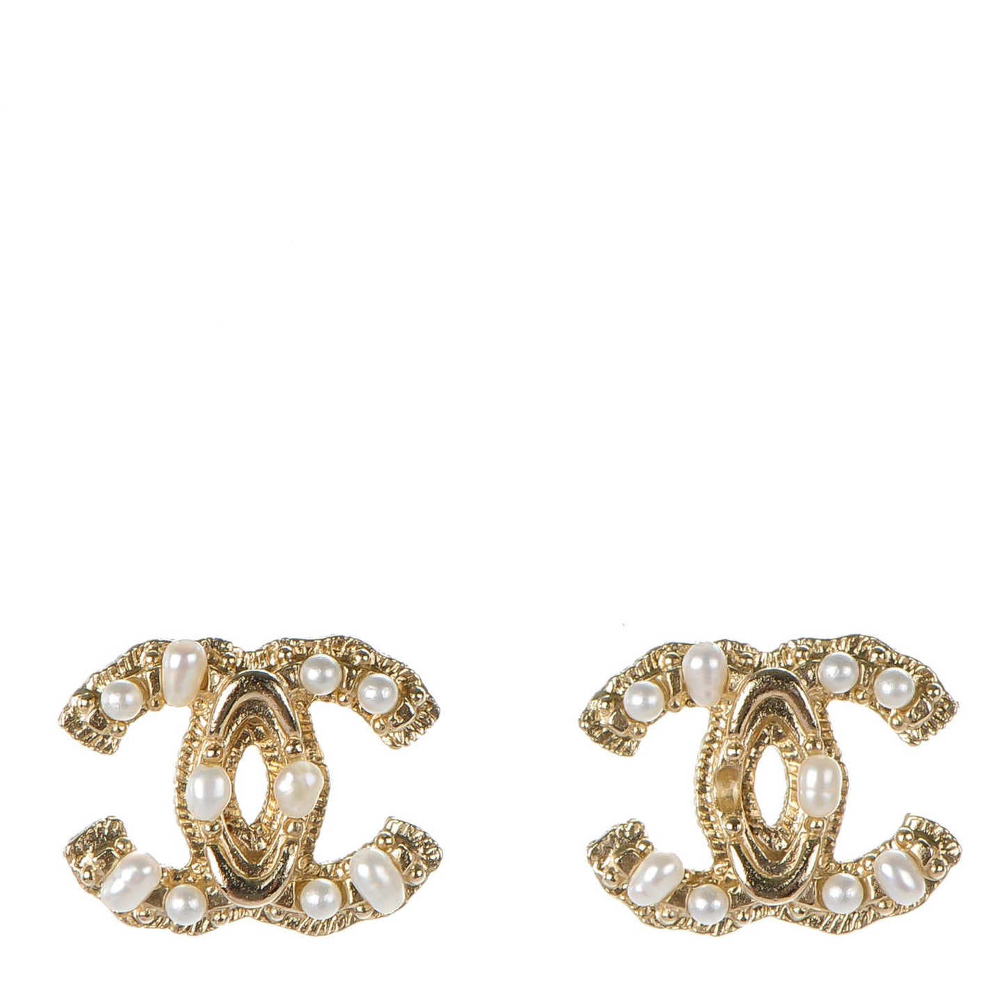 Pearl CC Earrings Light Gold