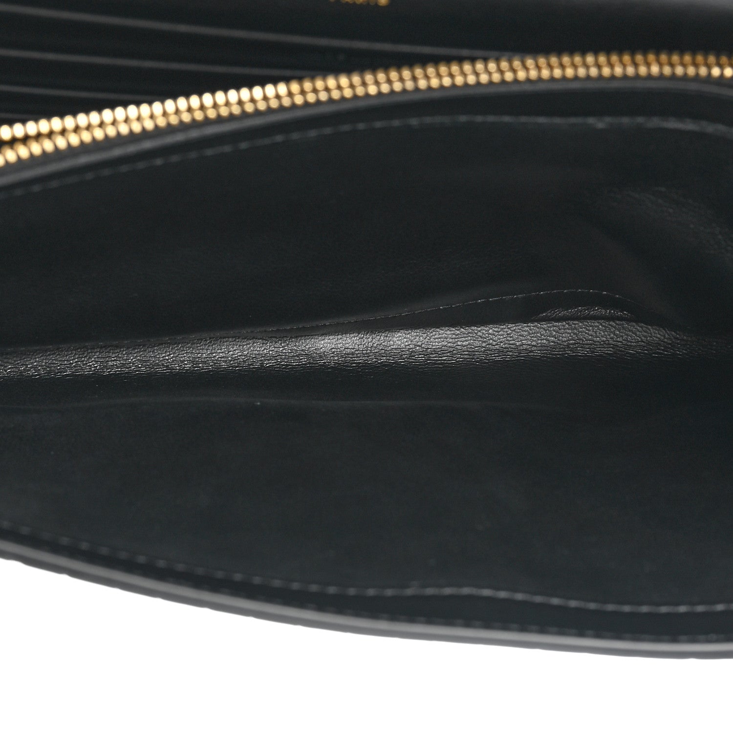 Saint Laurent Calfskin Crocodile Embossed Cassandre Wallet On Chain WOC Black 5 of 12