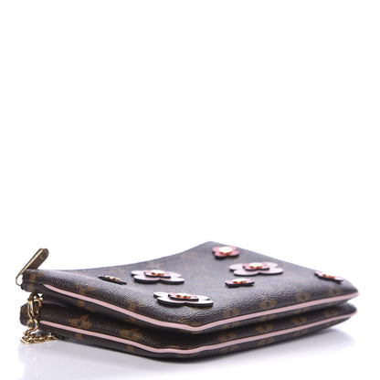 Louis Vuitton Monogram Blooming Flowers Double Zip Pochette 4 of 13