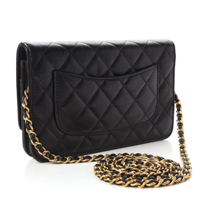 Chanel Aged Calfskin Quilted Reissue Wallet On Chain WOC Black 3 of 12