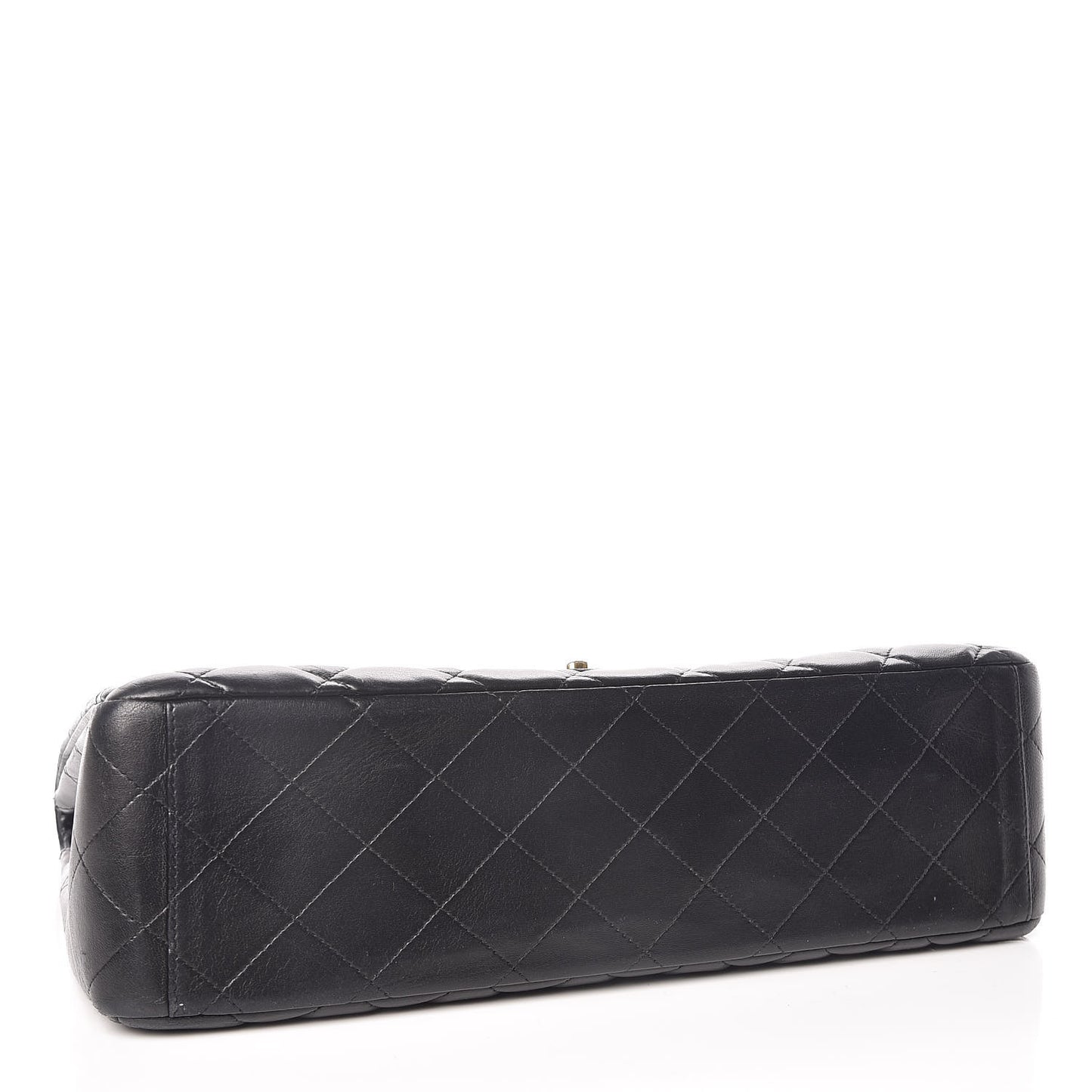 Lambskin Quilted Maxi Single Flap Black