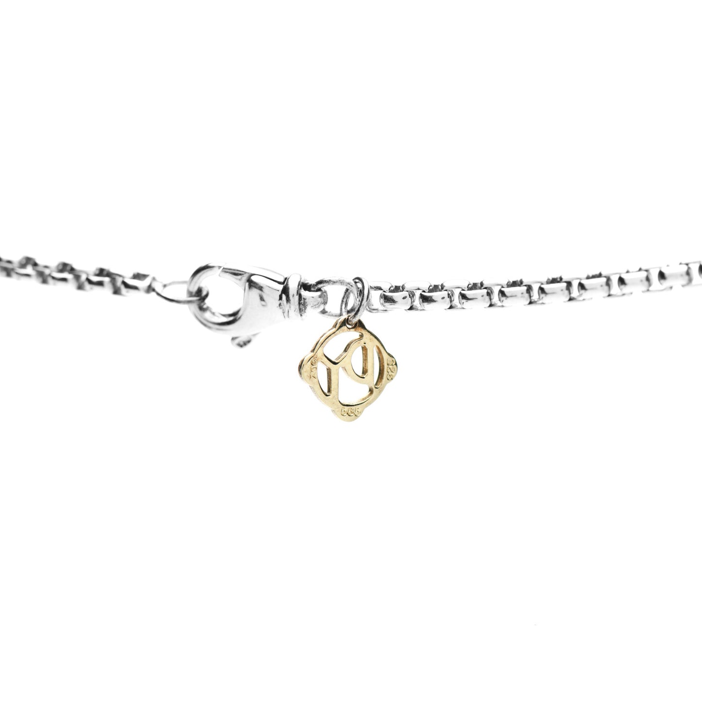 Sterling Silver 14K Yellow Gold 2.7mm Box Chain Necklace 32"