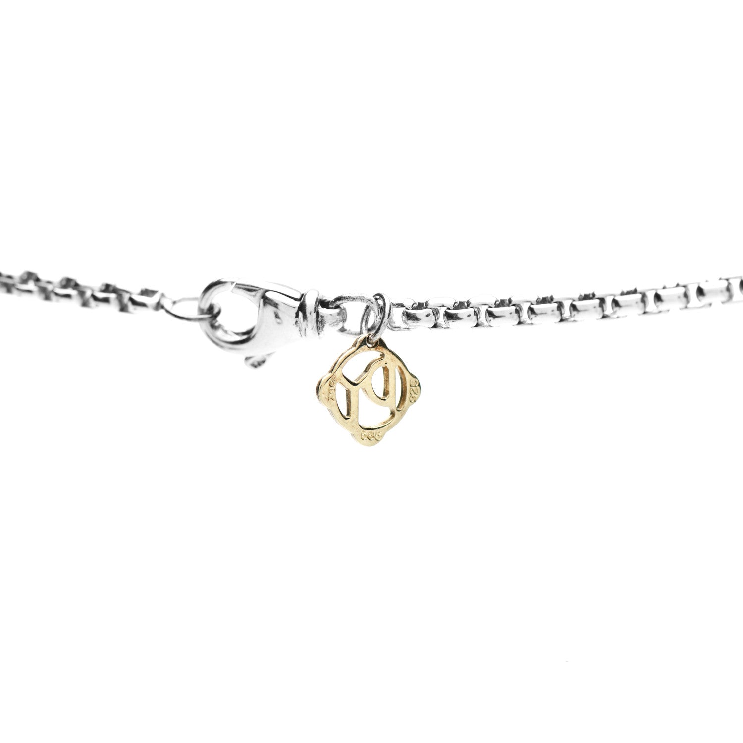 David Yurman Sterling Silver 14K Yellow Gold 2.7mm Box Chain Necklace 32" 3 of 3