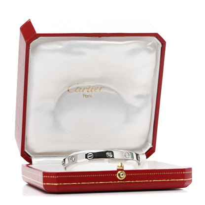 Cartier 18K White Gold 6 Diamond LOVE Bracelet 17 5 of 6