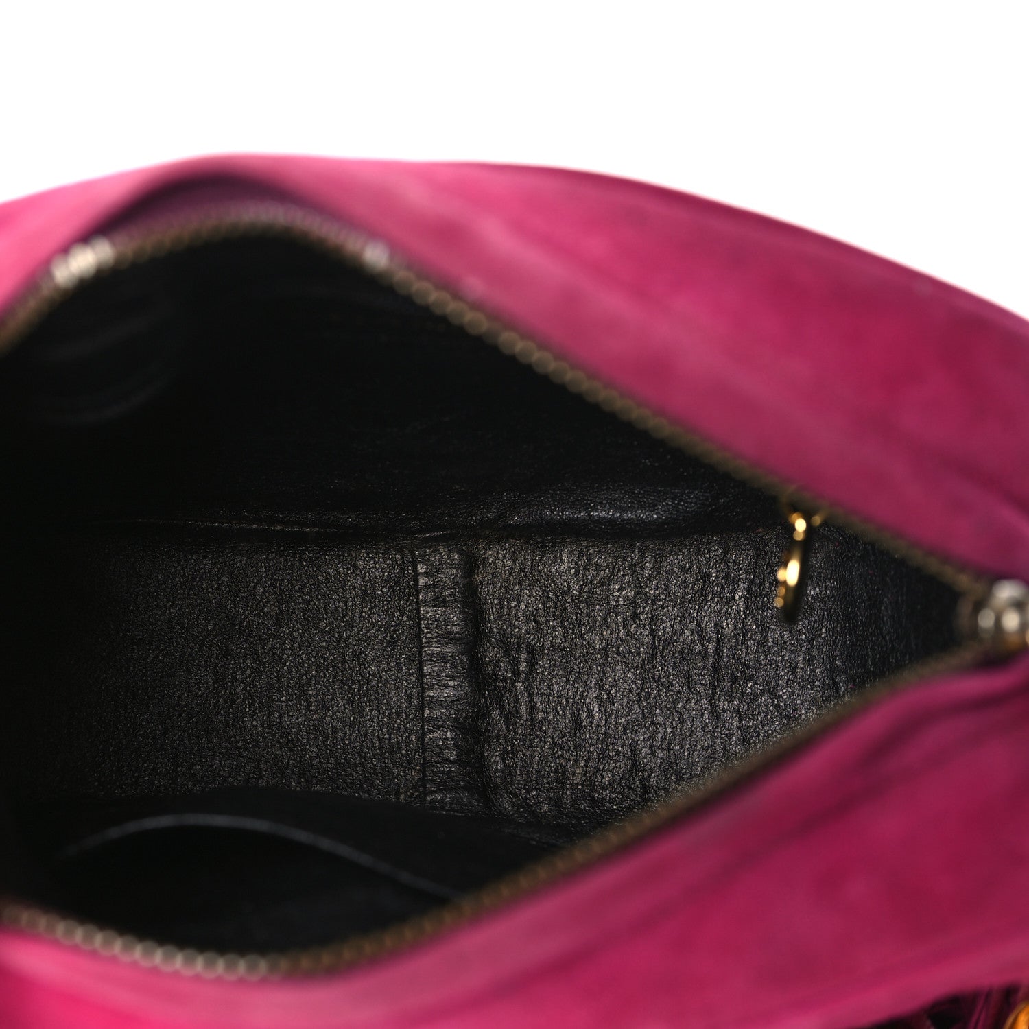 Chanel Suede Chevron CC Tassel Camera Bag Dark Pink 5 of 12