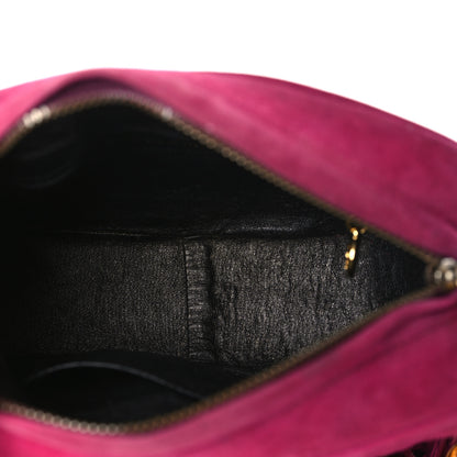 Chanel Suede Chevron CC Tassel Camera Bag Dark Pink 5 of 12
