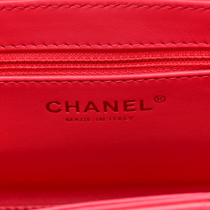Chanel Shiny Aged Calfskin Quilted Nano Kelly Shopper Dark Pink 7 of 10