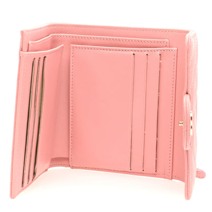 Chanel Caviar Flat Chevron Quilted Compact Flap Wallet Pink 5 of 8