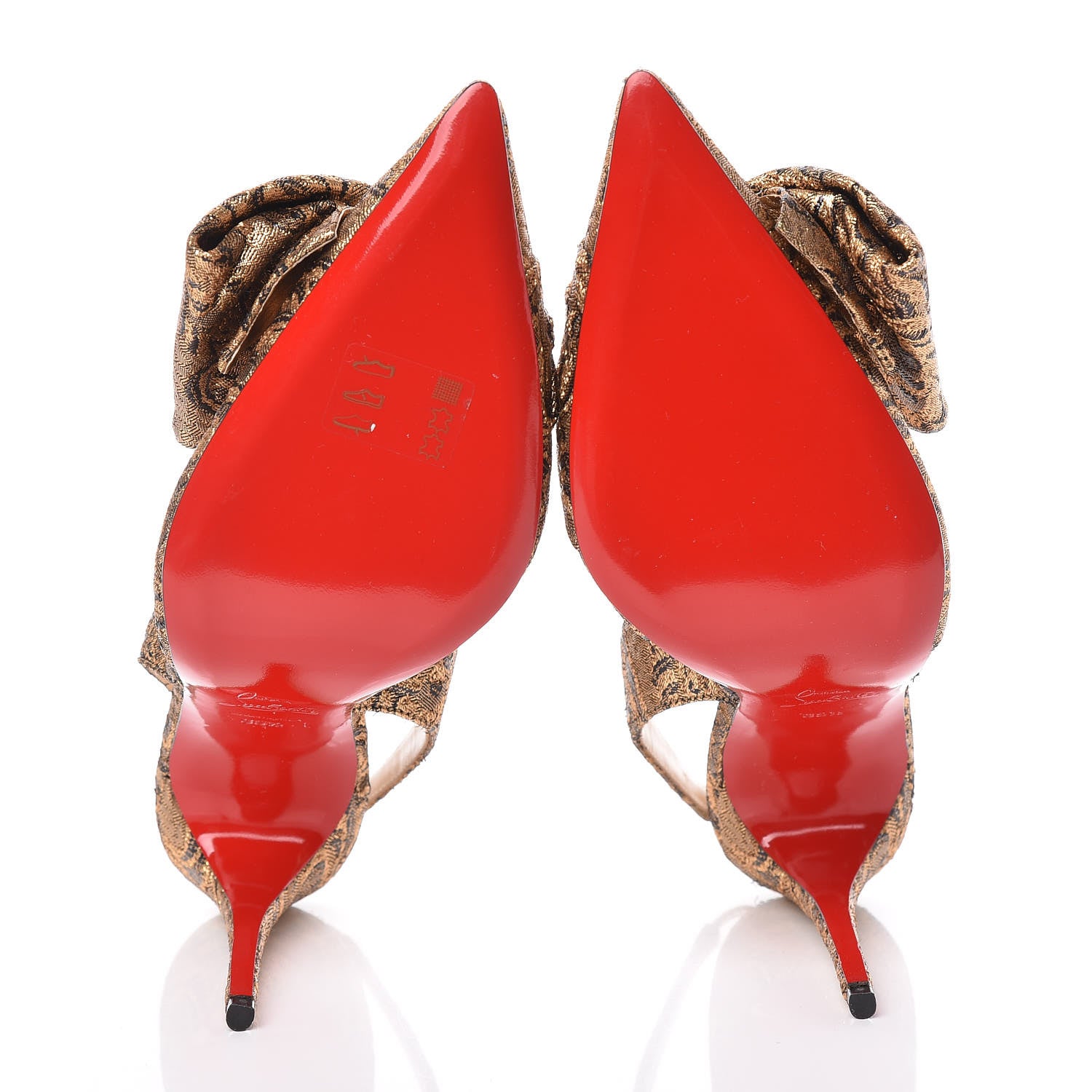 Christian Louboutin Brocade Slingbacks 39.5 Bronze 5 of 16