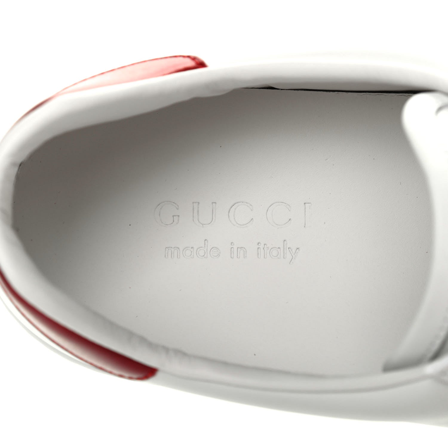 Gucci Calfskin Interlocking G Mens New Ace Sneakers 9 White Red Flame Green 7 of 8