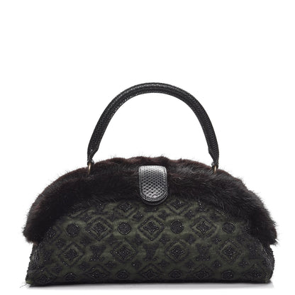 Louis Vuitton Mousseline Mink Lizard Beaded Demi Lune GM Vert 1 of 12