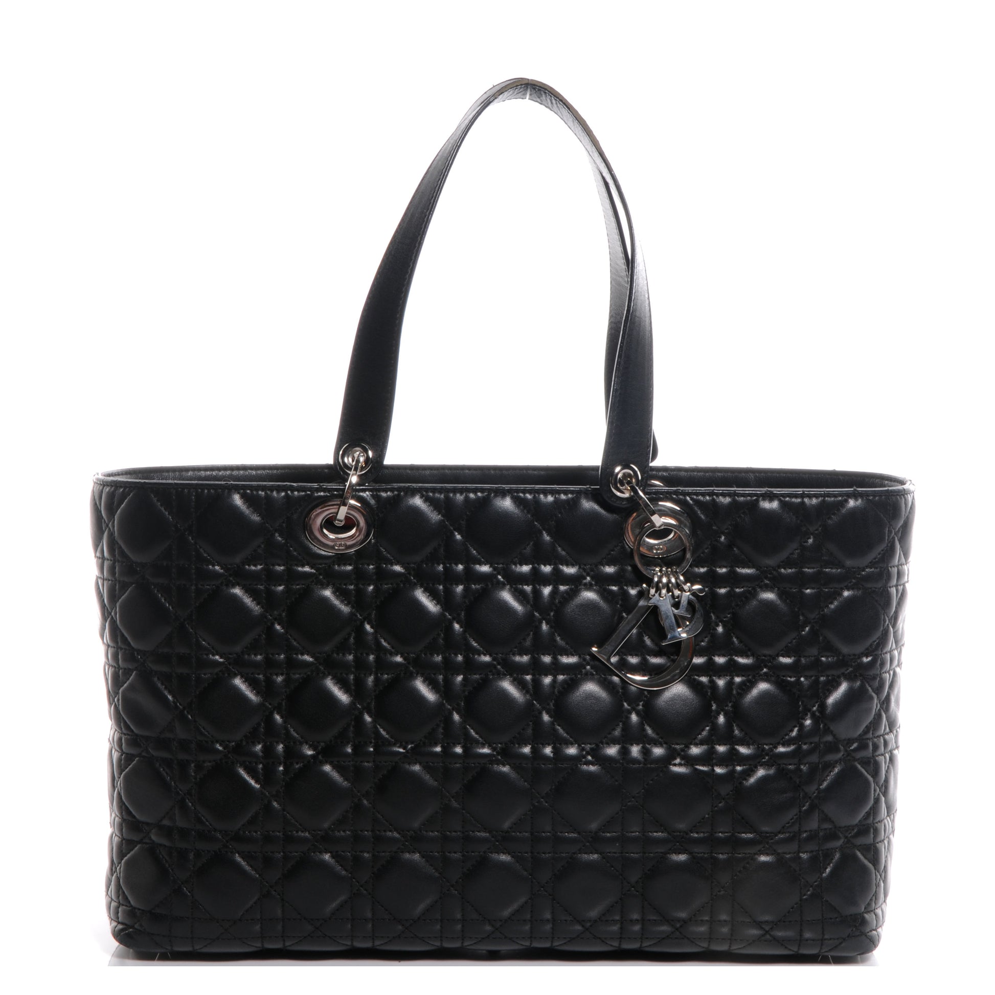 Christian Dior Lambskin Cannage Large Lady Dior Shopper Tote Black 1 of 8