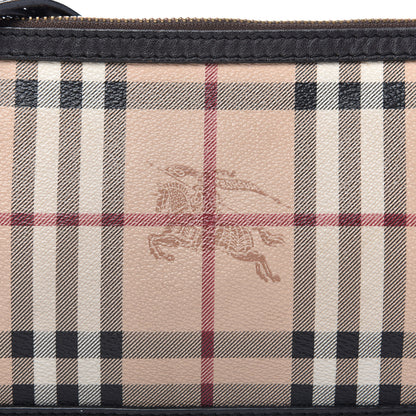 Burberry Haymarket Check Small Peyton Crossbody Clutch Bag Black 9 of 11
