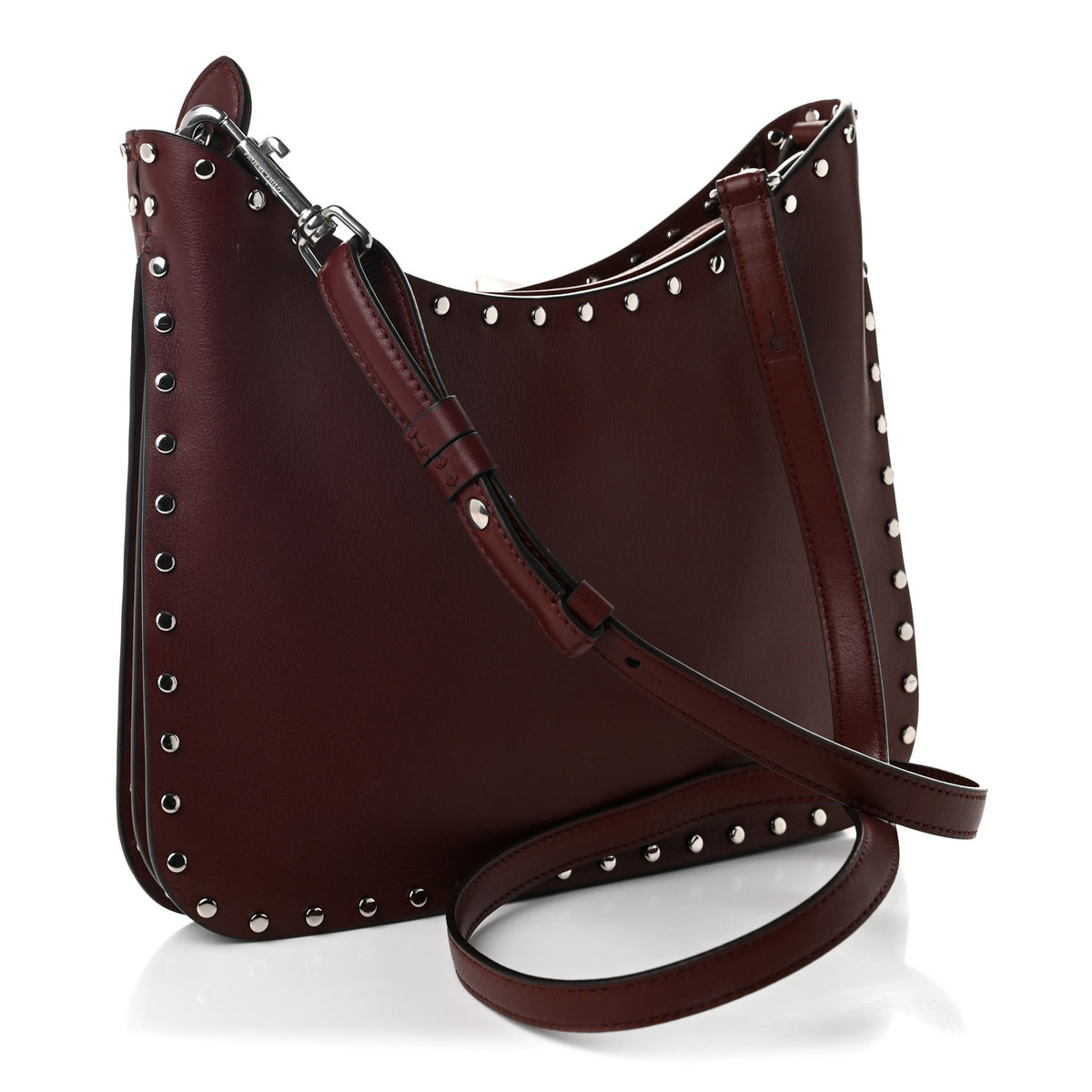 Soft Calfskin Studded Small Gig Bag Chestnut