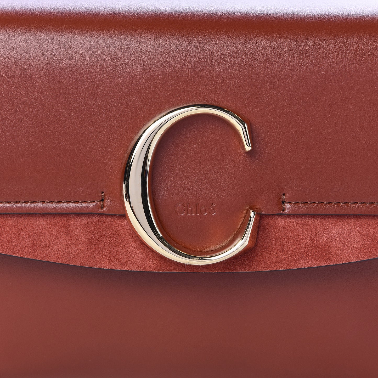 Calfskin Small C Double Carry Sepia Brown