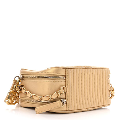 Chanel Metallic Lambskin Quilted Small Coco Boy Camera Case Gold 3 of 15