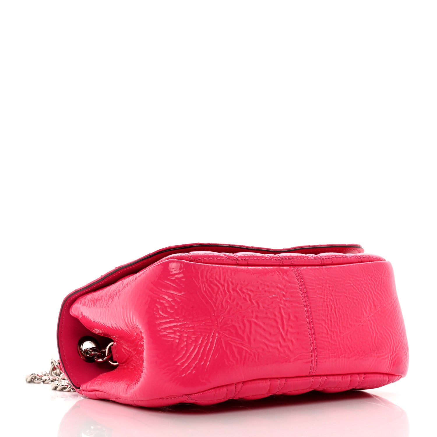 Versace Patent Quilted Virtus Shoulder Bag Pink 4 of 14
