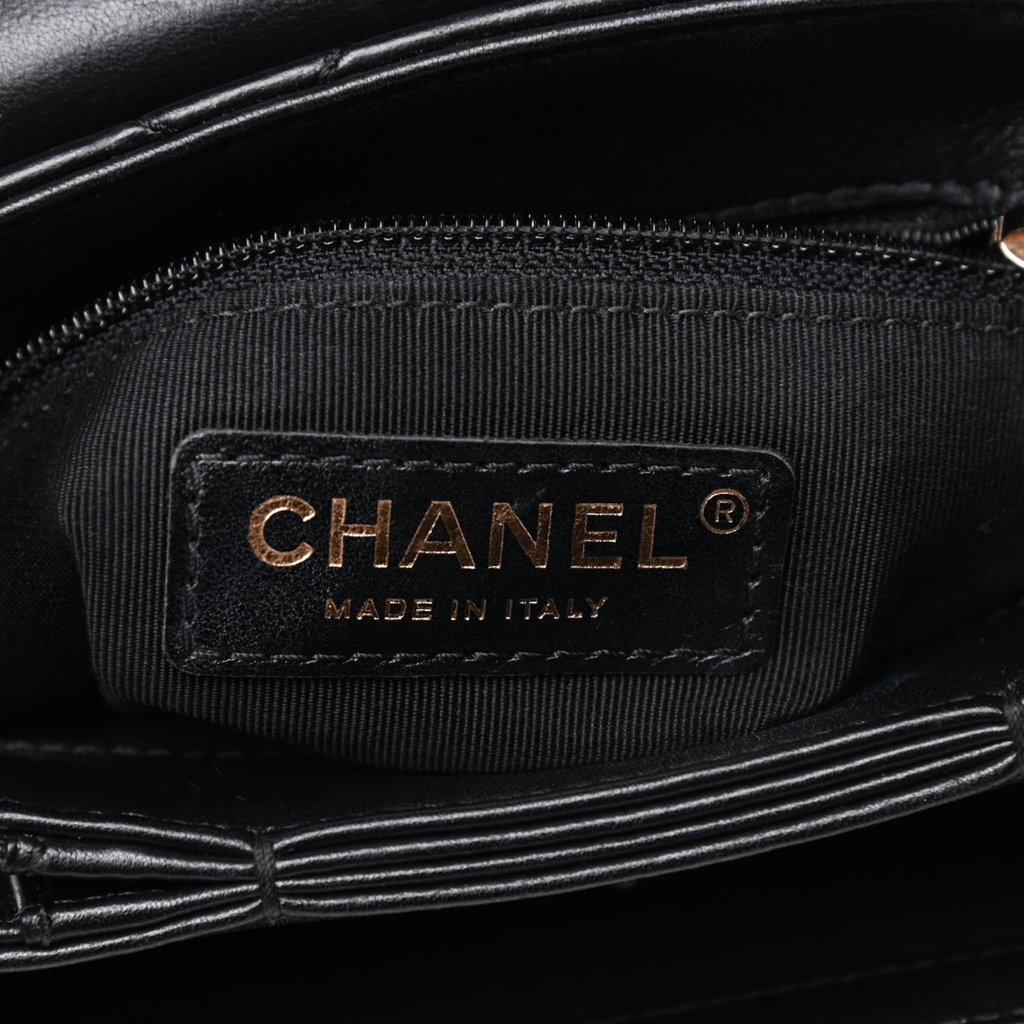 Calfskin Quilted Small Double Pocket Top Handle Flap Black