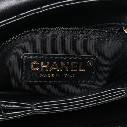 Chanel Calfskin Quilted Small Double Pocket Top Handle Flap Black 6 of 10