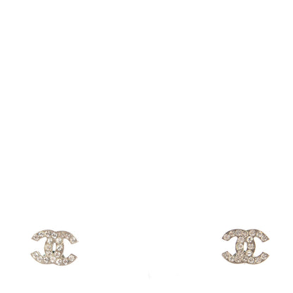 Chanel Crystal Timeless CC Earrings Silver 1 of 5