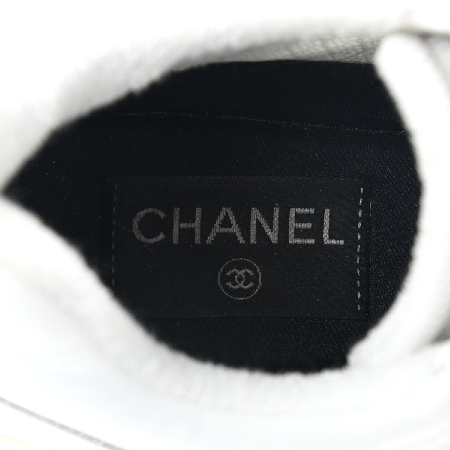 Chanel Calfskin Mesh Lycra Womens Logo Sneakers 39.5 White 6 of 16