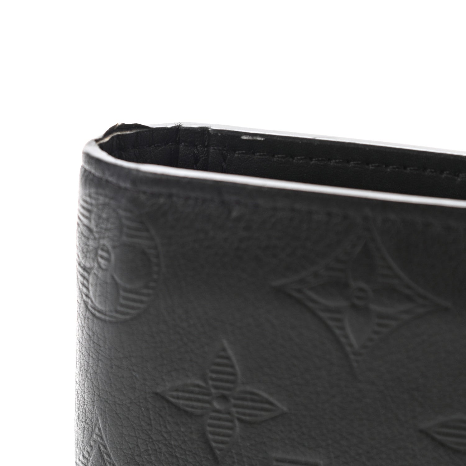 Louis Vuitton Calfskin Monogram Shadow Brazza Wallet Black 10 of 10