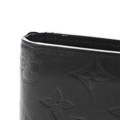 Louis Vuitton Calfskin Monogram Shadow Brazza Wallet Black 10 of 10